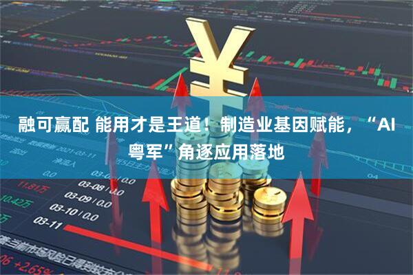 融可赢配 能用才是王道！制造业基因赋能，“AI粤军”角逐应用落地